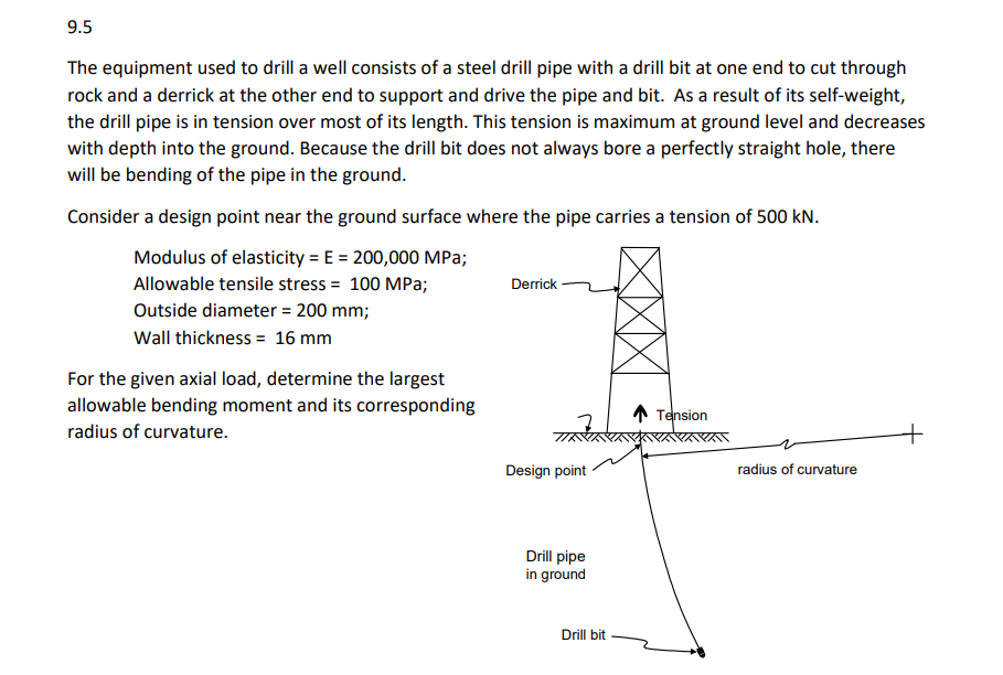Solved 9.5The equipment used to drill a well consists of a | Chegg.com