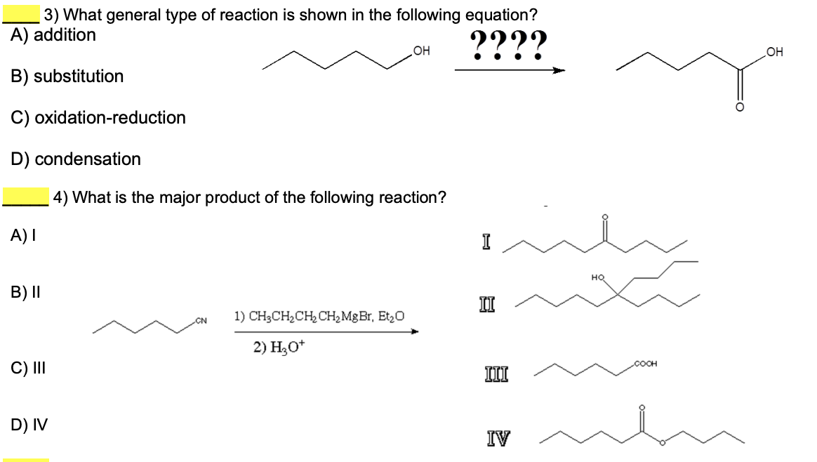 Solved What general type of reaction is shown in the | Chegg.com