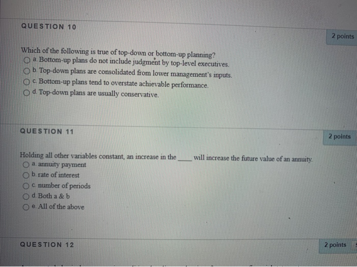 Solved QUESTION 10 2 points Which of the following is true | Chegg.com