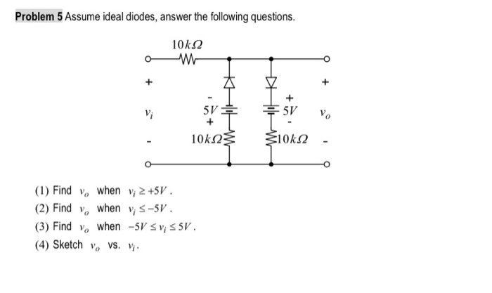 Solved Problem 5 Assume ideal diodes, answer the following | Chegg.com