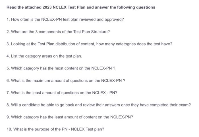 2023 NCLEX-RN Test Plan
