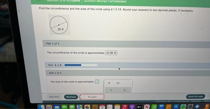 Solved Find The Circumference And The Area Of The Circle | Chegg.com