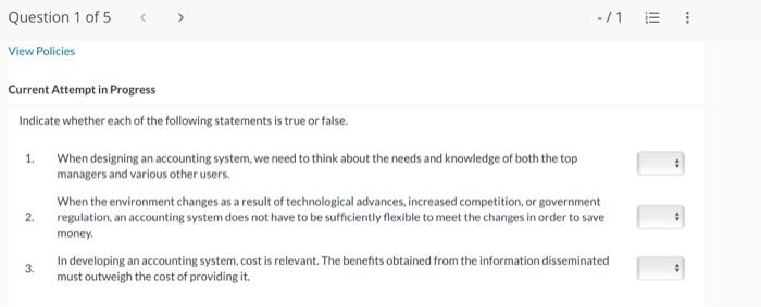 Solved Indicate whether each of the following statements is | Chegg.com