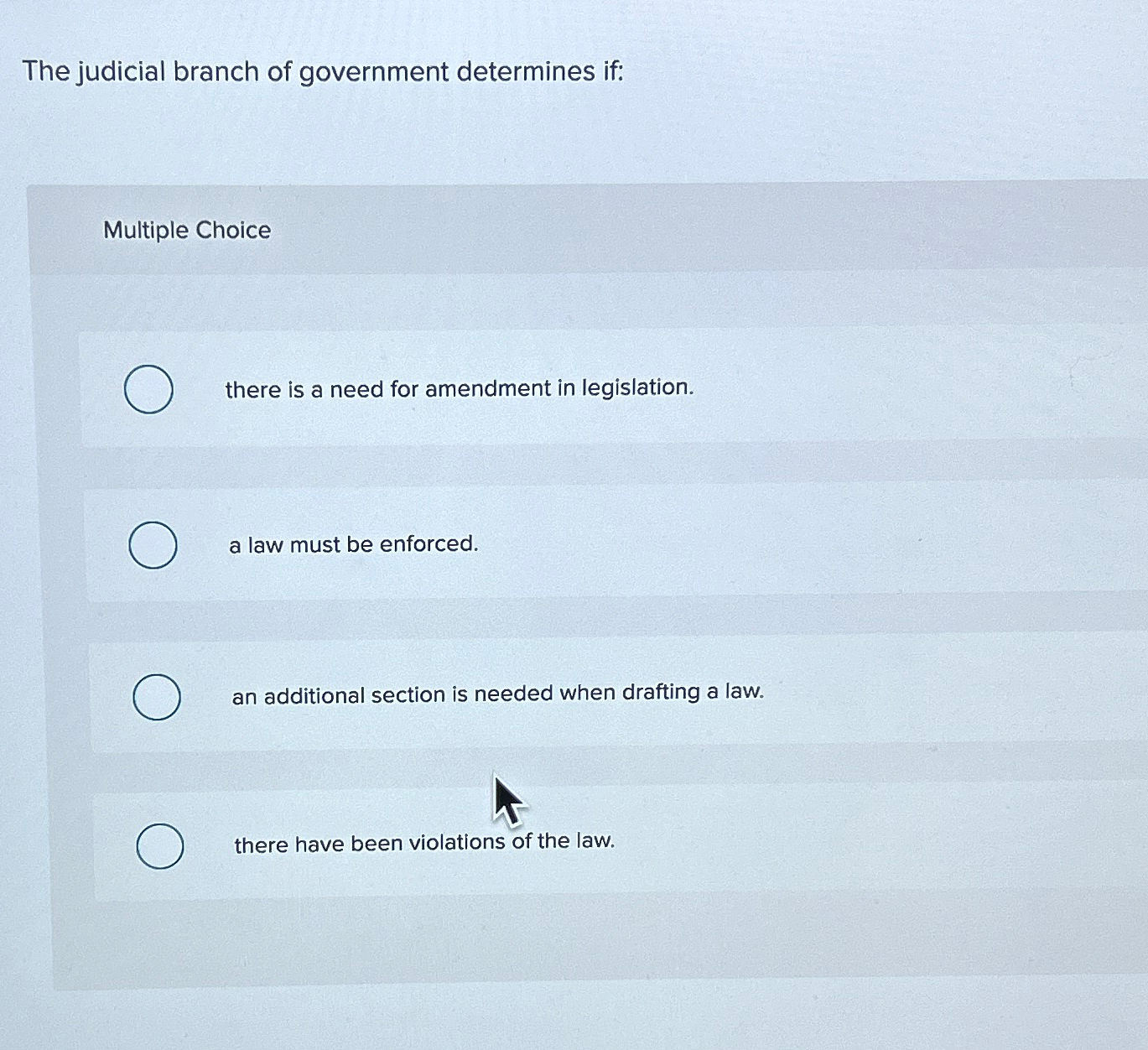 Questions about store the judicial branch