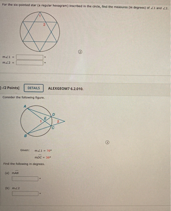 Solved For the six-pointed star (a regular hexagram) | Chegg.com