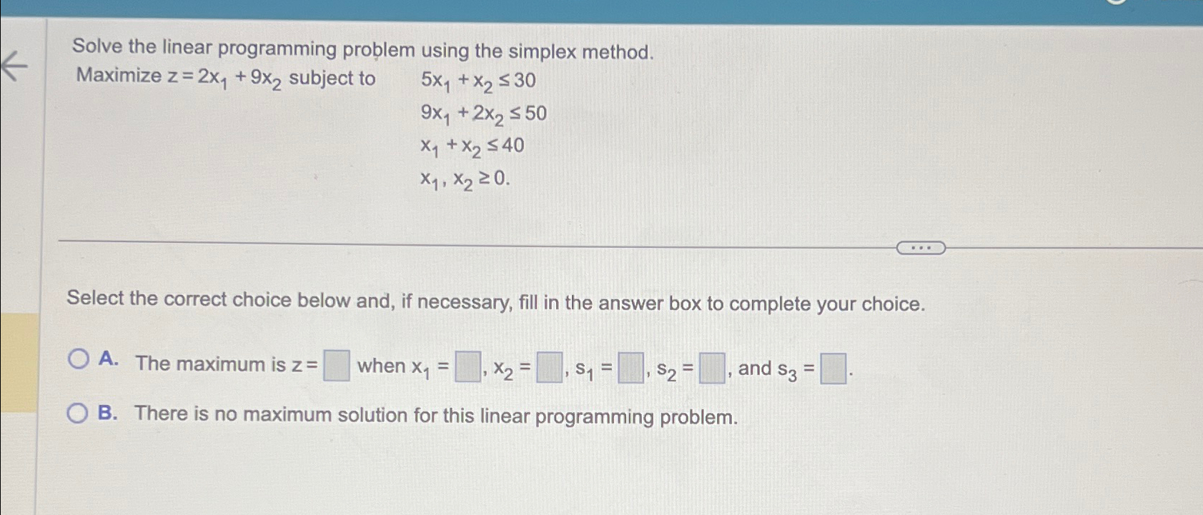 Solved Solve the linear programming problem using the | Chegg.com