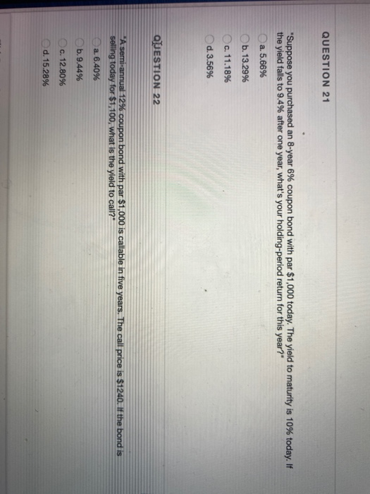 Solved QUESTION 21 Suppose you purchased an 8-year 6% coupon | Chegg.com