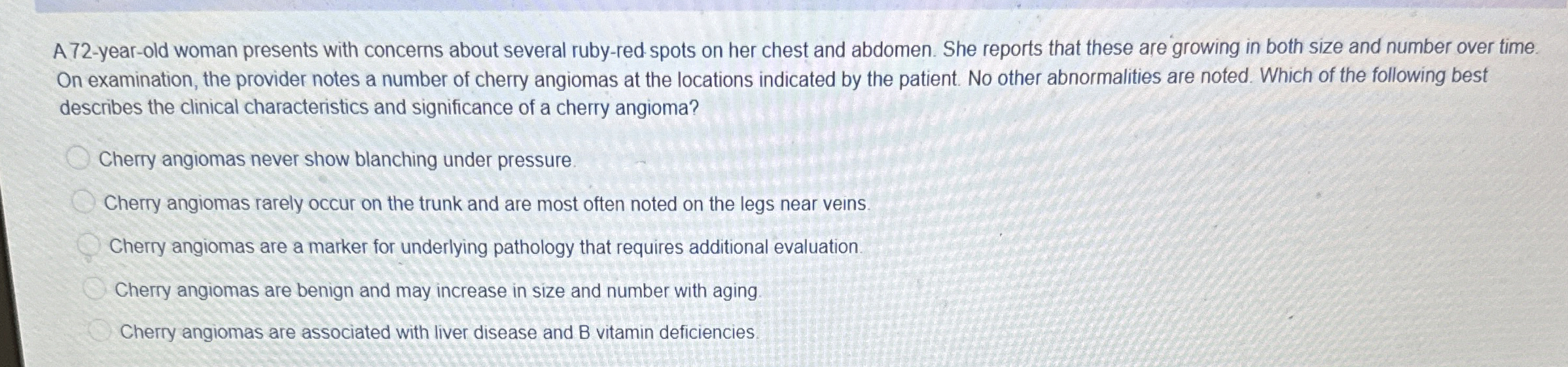 Solved A 72 -year-old woman presents with concerns about | Chegg.com