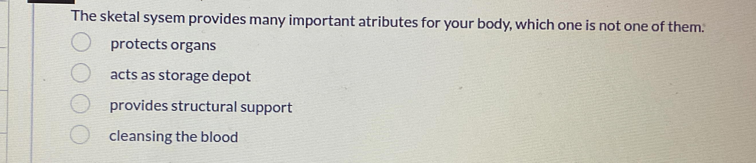 Solved The sketal sysem provides many important atributes | Chegg.com