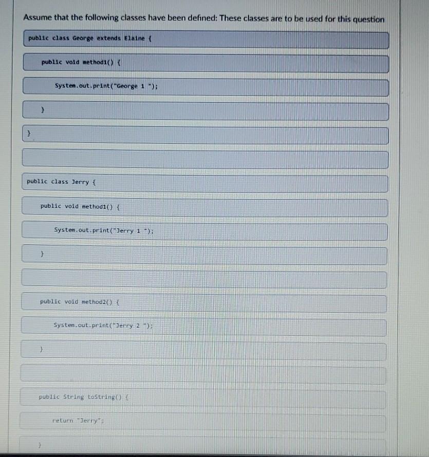 Solved Assume that the following classes have been defined: | Chegg.com