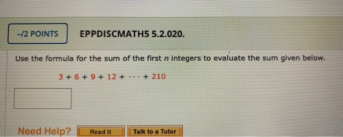 Solved -/2 POINTS EPPDISCMATH5 5.2.020. Use the formula for | Chegg.com