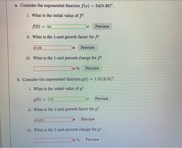 Solved a. Consider the exponential function f(x) =