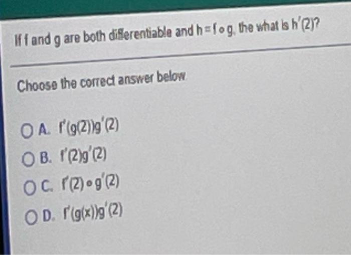 Solved Iffand g are both differentiable and h=log the what Chegg com