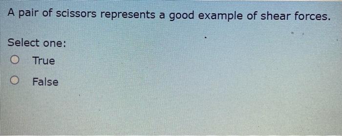 Solved A pair of scissors represents a good example of shear | Chegg.com