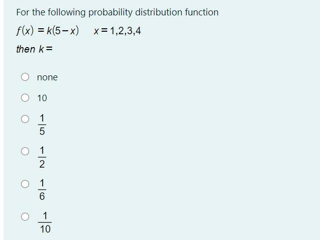 Solved For the following probability distribution function | Chegg.com