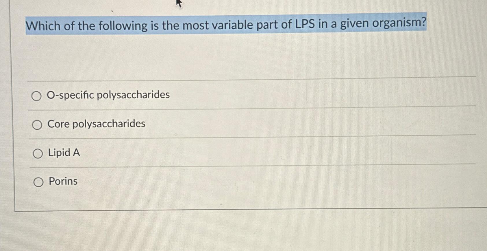 Solved Which of the following is the most variable part of | Chegg.com