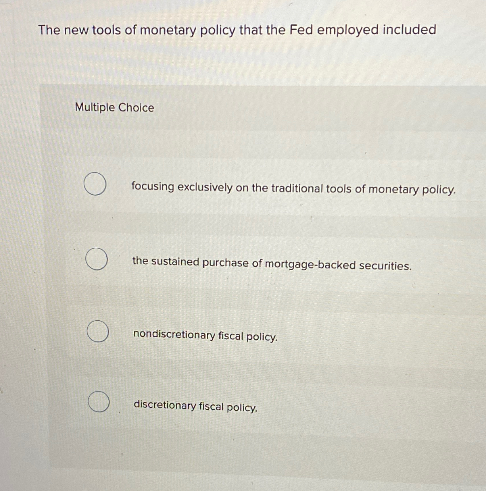 Solved The new tools of monetary policy that the Fed | Chegg.com