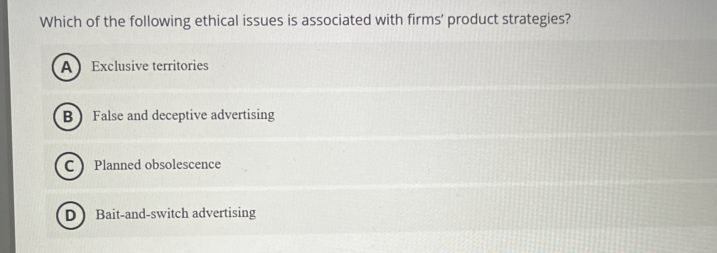Solved Which of the following ethical issues is associated | Chegg.com