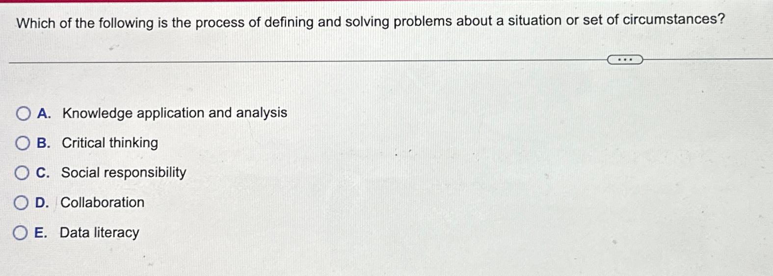 Solved Which of the following is the process of defining and | Chegg.com