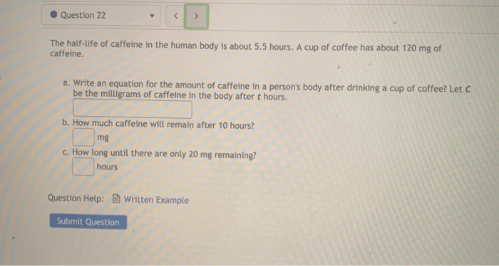 caffeine half life counter
