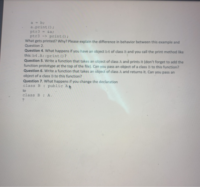 Solved #include using namespace std; class A protected: int | Chegg.com