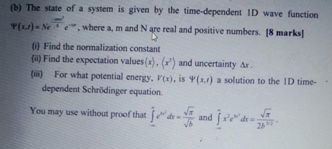 Solved (b) The state of a system is given by the | Chegg.com
