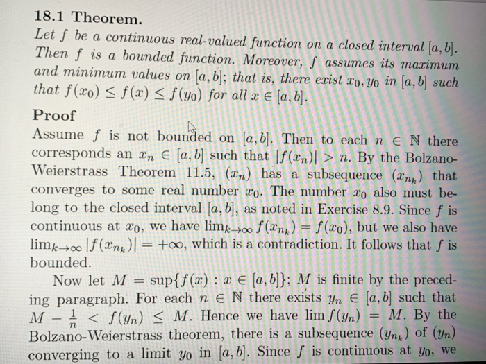 Solved 18.1 Theorem. Let f be a continuous real valued Chegg