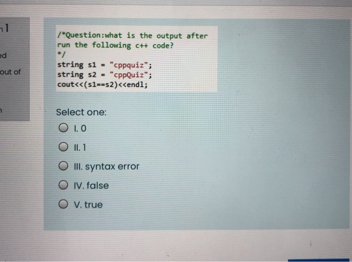 Solved ed /*Question:what is the output after run the | Chegg.com