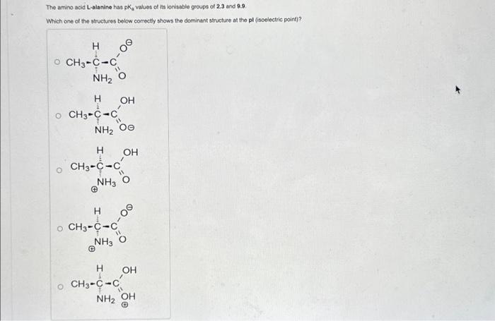 Solved The amino acid L-alanine has pKa values of its | Chegg.com
