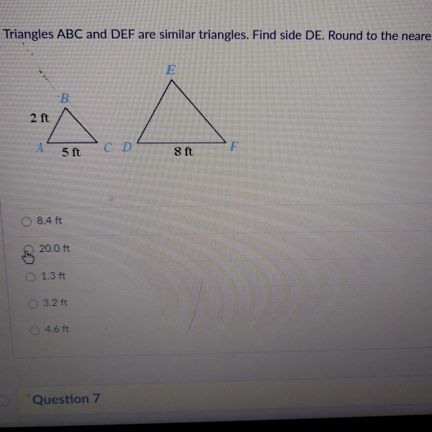 Solved Triangles ABC and DEF are similar triangles. Find