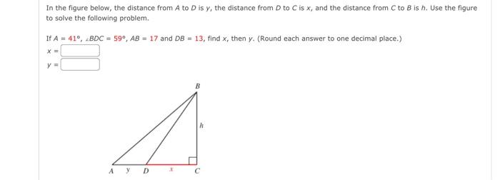 Solved In the figure below, the distance from A to D is y, | Chegg.com