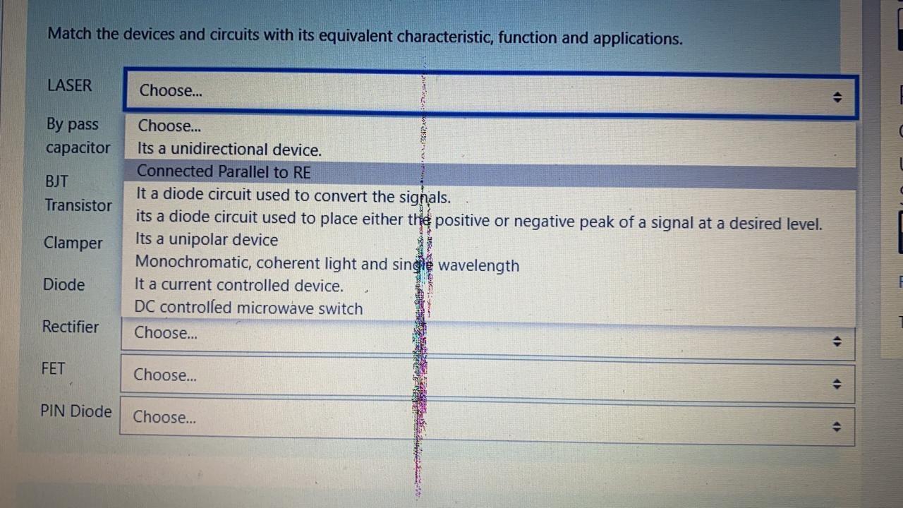 Solved Match the devices and circuits with its equivalent | Chegg.com