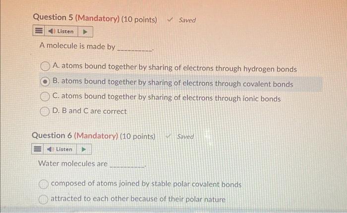 Solved Could you please tell me which two questions anwers | Chegg.com
