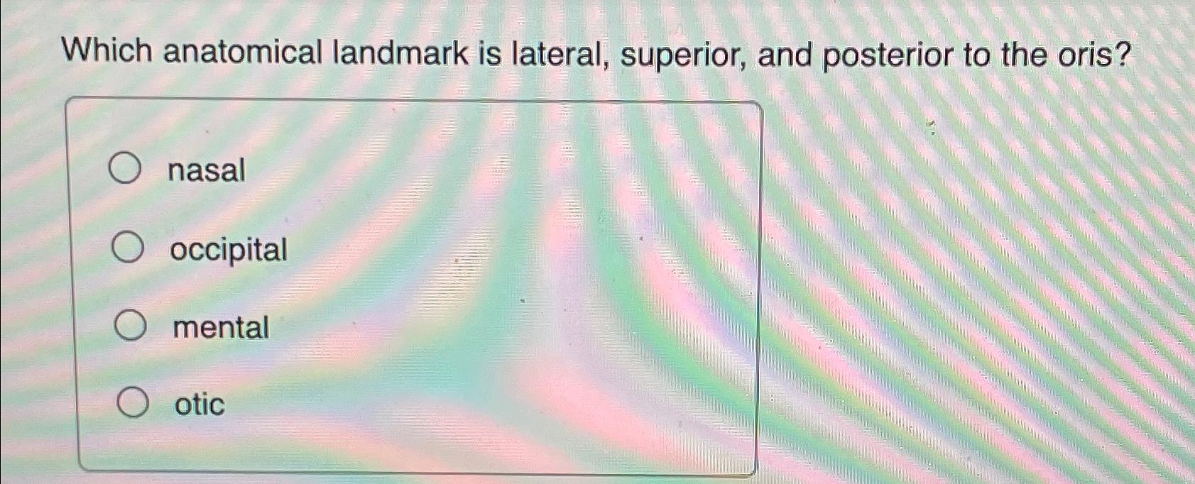 Solved Which anatomical landmark is lateral superior and Chegg