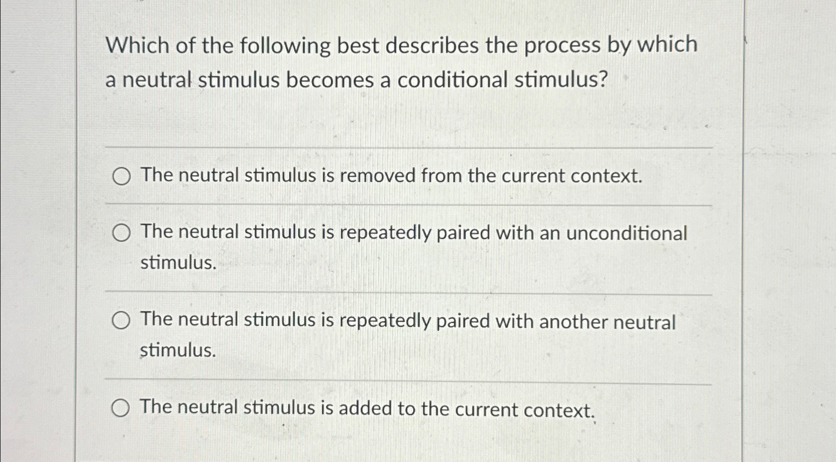 Solved Which of the following best describes the process by | Chegg.com