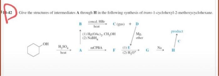 Solved P 11-42 Give the structures of intermediates A | Chegg.com