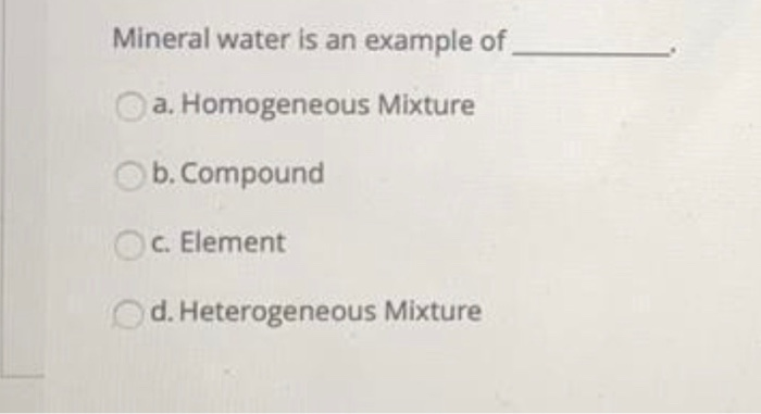 is flood water an example of homogeneous mixture