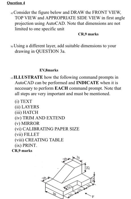 Solved Question 4 a) Consider the figure below and DRAW the | Chegg.com