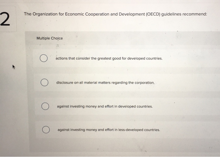 Solved The Organization for Economic Cooperation and | Chegg.com