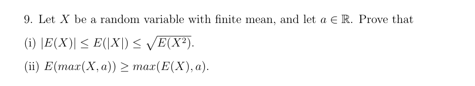 Solved Let x ﻿be a random variable with finite mean, and let | Chegg.com