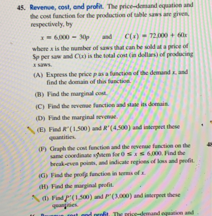 Solved Applications 33. Cost analysis. The total cost (in | Chegg.com