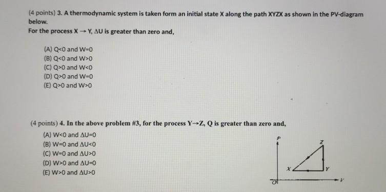 Solved (4 points) 3. A thermodynamic system is taken form an | Chegg.com