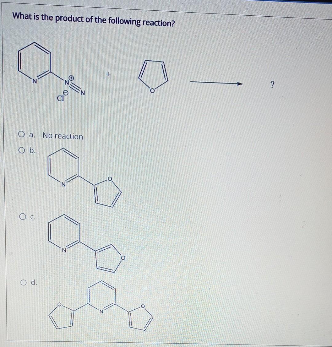 Solved What Is The Product Of The Following Reaction? ? A. | Chegg.com