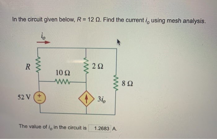 Solved In the circuit given below, R = 12 Q. Find the | Chegg.com