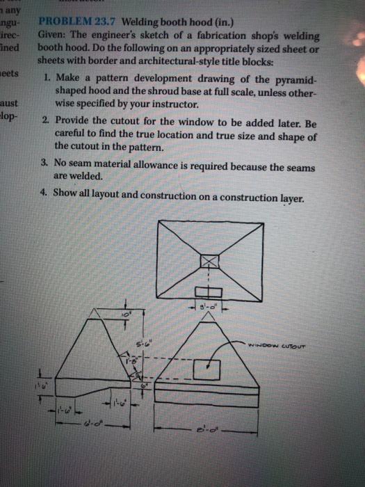 Solved Make a pattern development drawing of the pyramid | Chegg.com
