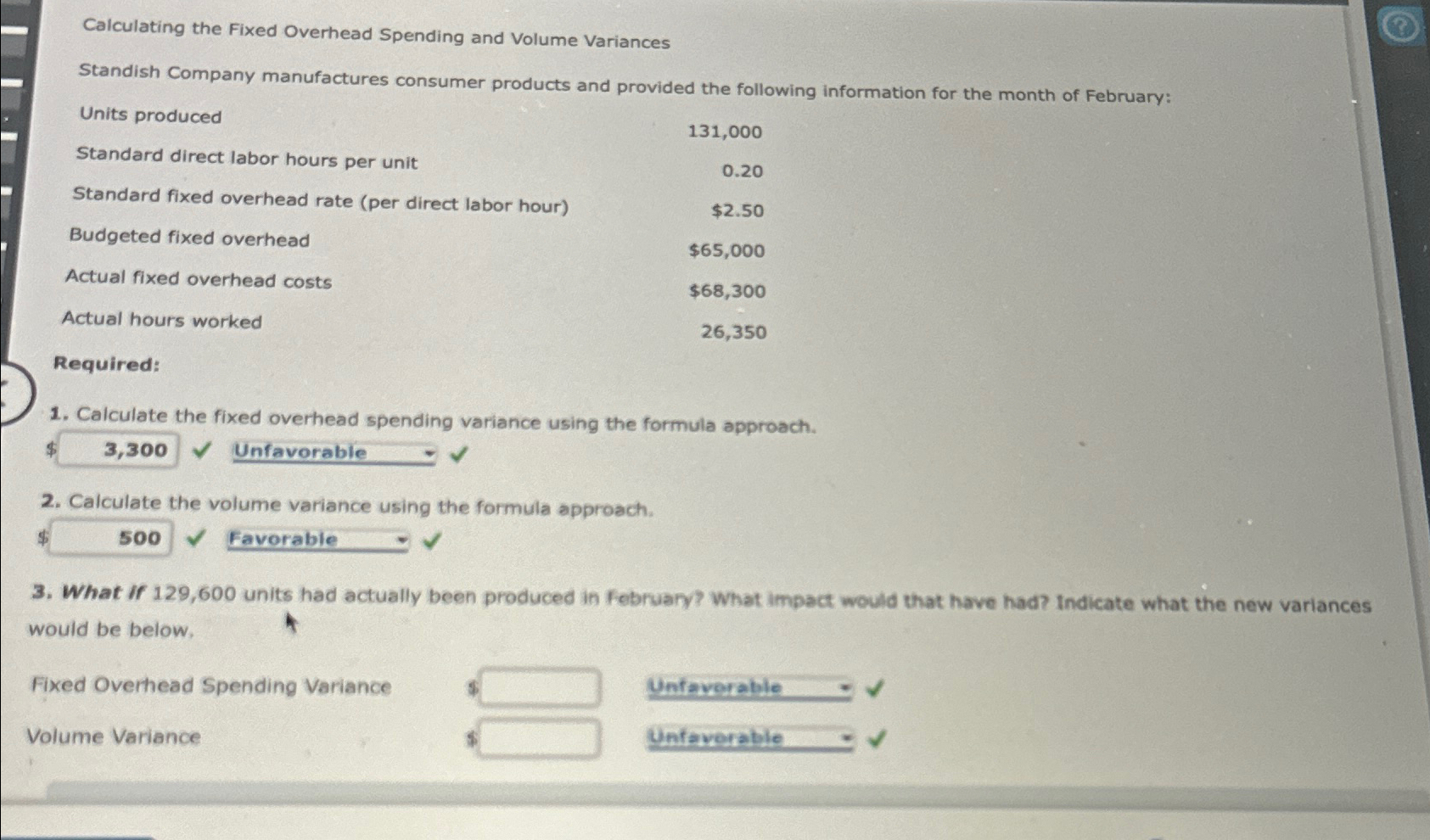 Solved Calculating The Fixed Overhead Spending And Volume | Chegg.com