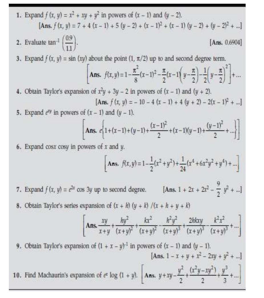 Solved 1 Expand F X Y X2 Xy Y2 In Powers Of X 1 Chegg Com