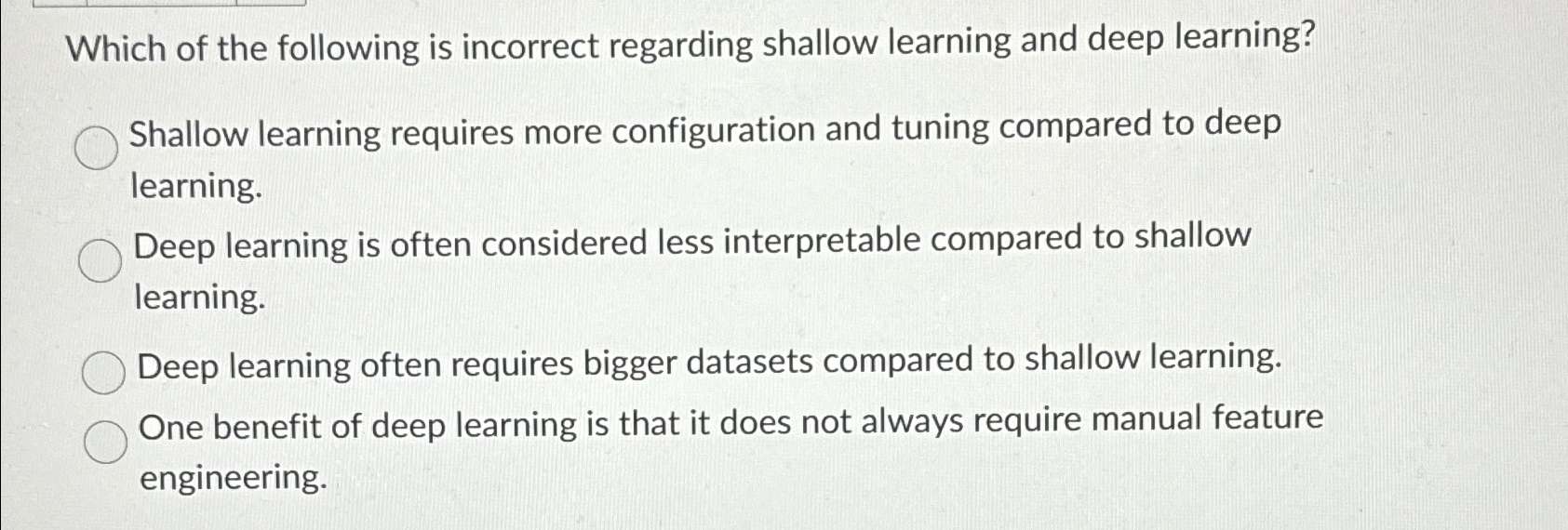 Solved Which of the following is incorrect regarding shallow | Chegg.com