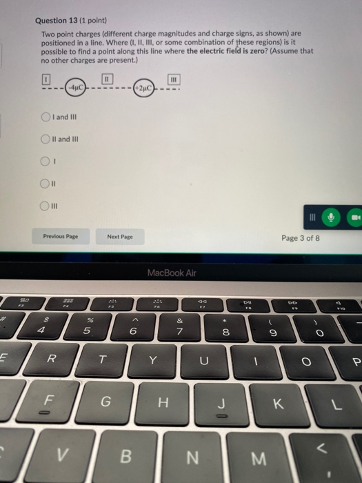 Solved Question 13 (1 point) Two point charges (different | Chegg.com