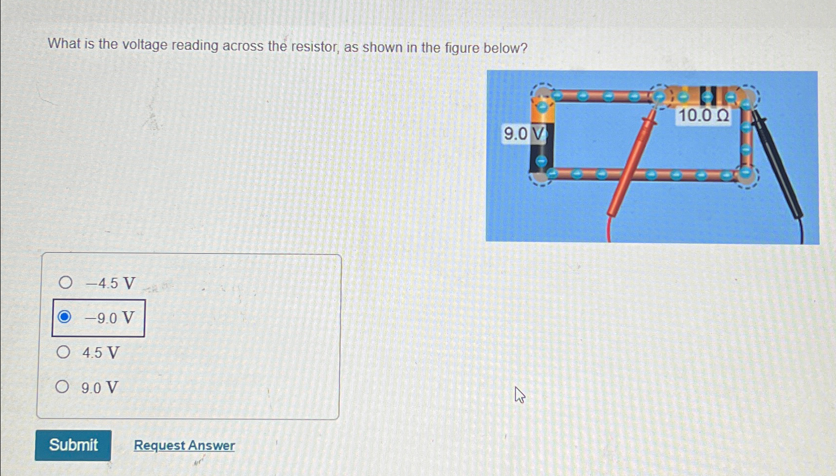 Solved What is the voltage reading across the resistor, as | Chegg.com